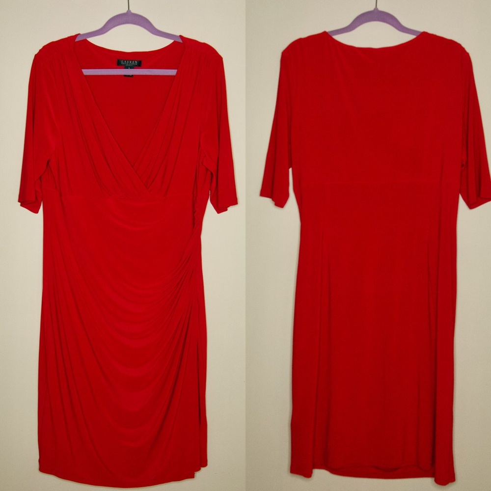 Lauren by Ralph Lauren Ruched Jersey Dress